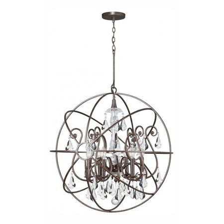Crystorama Six Light English Bronze Up Chandelier 9028-EB-CL-MWP